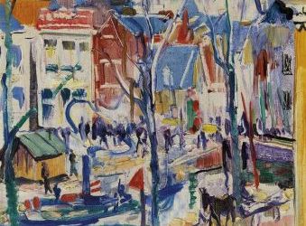 Gezicht op Schuitendiep en de Steentilbrug, Groningen, 1929