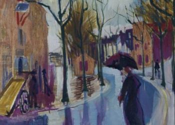 Kattendiep in de regen