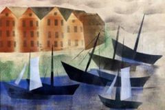 Haven met zeilboten, 1944