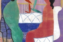 Japanse figuren in roze en groen, 1941