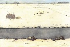 Sneeuwlandschap met sloot