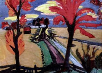 Landschap met rode bomen bij Blauwborgje, 1922