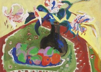 Stilleven met bloelen en fruit, 1929