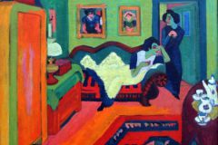 Ernst Kirchner -Interieur mit zwei Maedchen