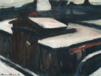 Wintergezicht met scheepsroef, 1986