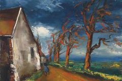 Personnage dans une rue de village