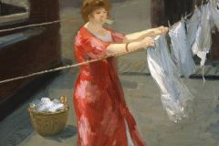 John French Sloan - Red Kimono on the Roof